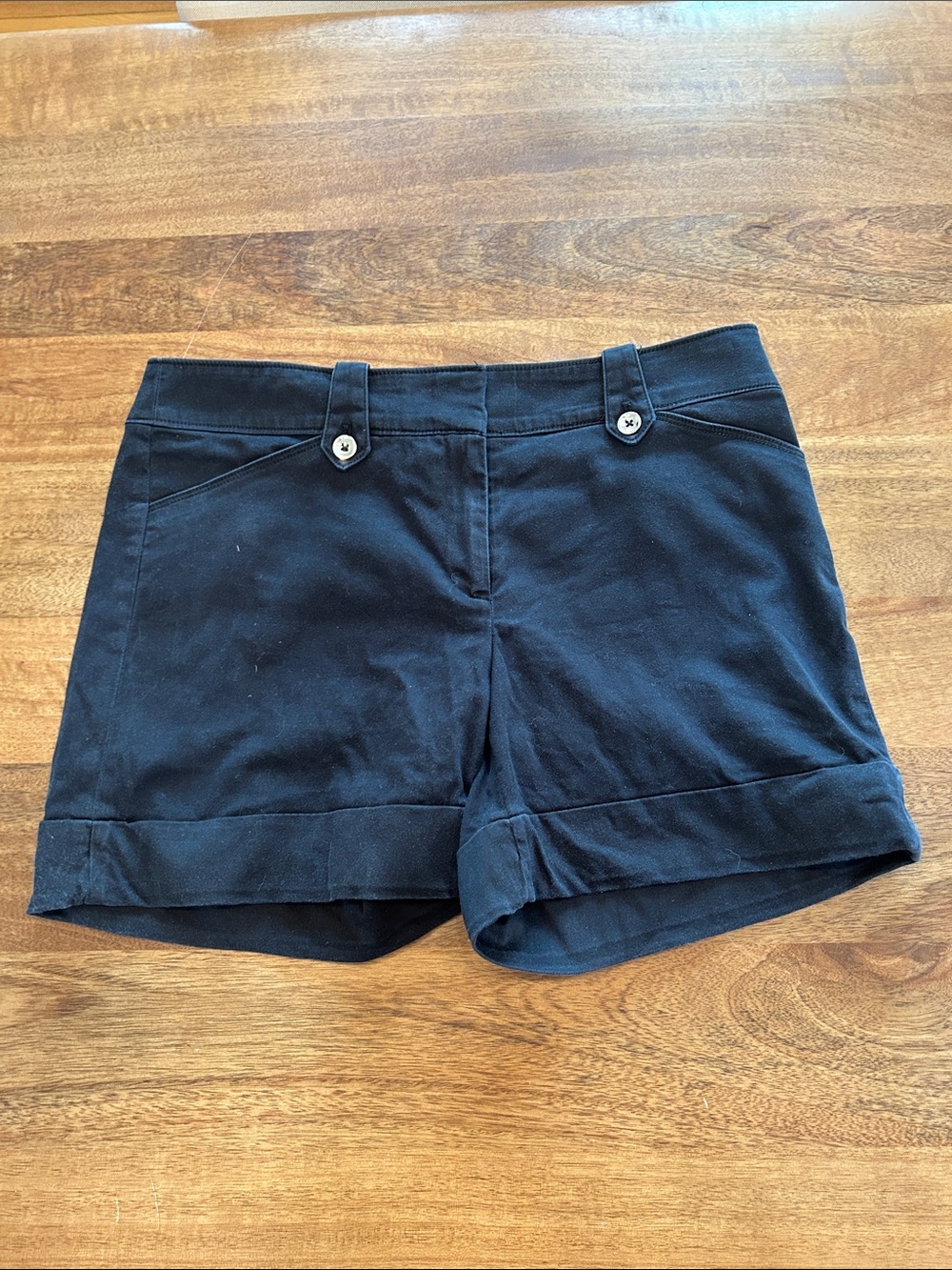 Black Cuffed Women's Jean Shorts